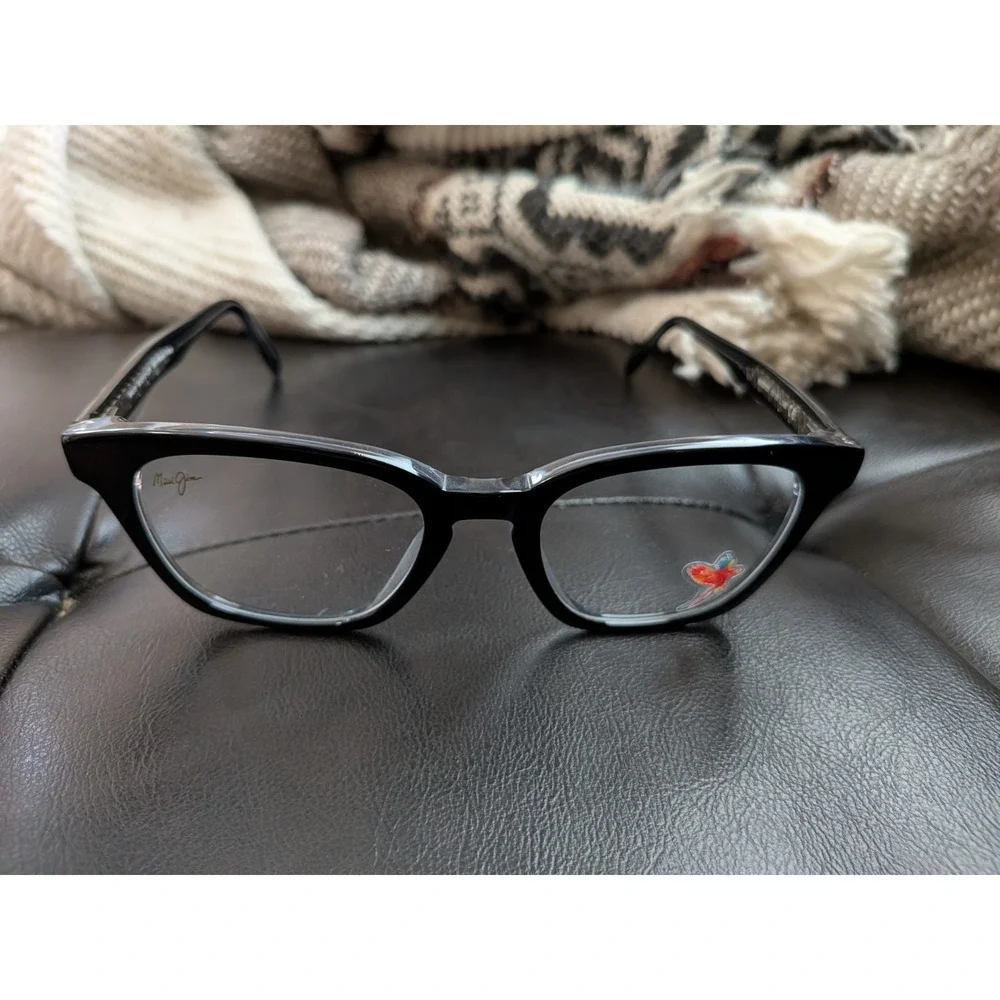 Maui Jim MJO 2121-02K Eyeglasses Polished Black on Crystal 51-21-145 M-237
